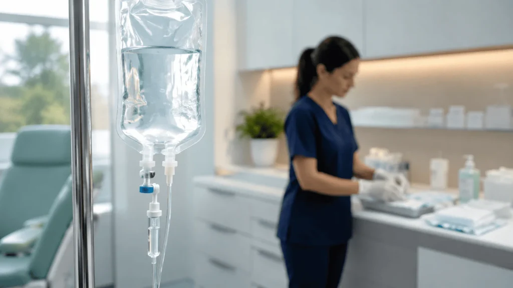 Sueros vitaminados IV preparados con materiales adecuados